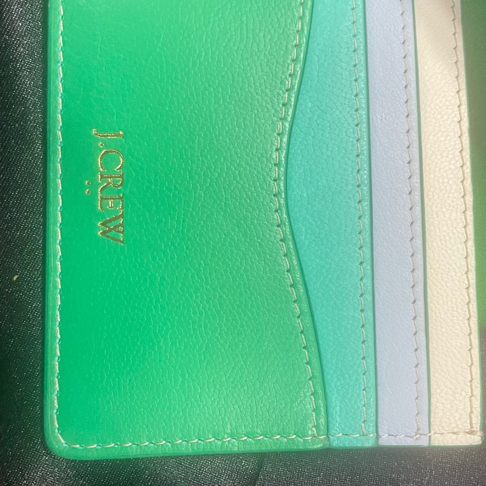 J. Crew Green and Blue Card Holder